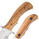 Timber Wolf Wildstreak 2-Piece Zebrawood Fixed Blade Knife Set - 8 1/2" Gut Hook and 15 3/4" Bowie - 420 Stainless Steel - Genuine Zebrawood - Nylon Belt Sheath - Outdoors, Survival, Collecting & More