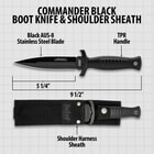 United Cutlery Commander Black Boot Knife and Shoulder Sheath