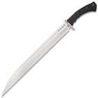 The acutely sharp, 19 3/8” blade has a rock-solid, full-tang 7Cr13 stainless steel construction with a fuller and thru-holes