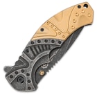 Gears and Gold Steampunk Pocket Knife