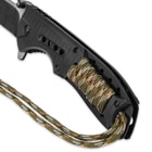 SOA Scout Assisted Opening Pocket Knife - Black with Camo Paracord Wrapping
