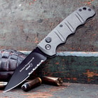 Boker Kalashnikov Push Button Lock Tactical Pocket Knife - Grey