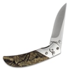 Browning Prism II Pocket Knife - Mossy Oak Break-up Country Camo - 440A Stainless Steel - Anodized Aluminum - Buckmark, Pocket Clip, Thumb Studs, Liner Lock, Drop Point - Everyday Carry EDC