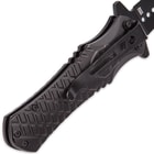 Black Legion USA Punisher Skull Assisted Opening Tactical Pocket Knife - Stainless Steel Blade, Aluminum Handle, Pocket Clip - Closed 4 1/2”