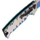 Kriegar Karnivore Assisted Opening Pocket Knife - Two-Tone Rainbow Titanium Finish with Teeth Marks
