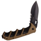 Tac Force Ironclad Speedster Assisted Opening Pocket Knife - Partially Serrated - Black and Tan