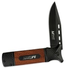 MTech USA Steely Assisted Opening Pocket Knife - Black Blade Finish, Brown Handle Scales