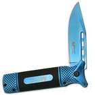 MTech USA Steely Assisted Opening Pocket Knife - Blue TiNi Finish, Black Handle Scales