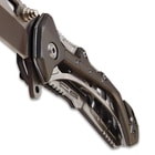 MTech Black Skeleton Pocket Knife - 3Cr13 Steel Blade, Black Anodized Aluminum Handle, Pocket Clip - 4 1/2” Closed