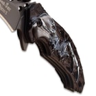 Dark Side Grey Skull Phantasm Pocket Knife - 3Cr13 Steel Blade, Aluminum Handle, Pocket Clip - 4 3/4” Closed