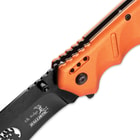 Elk Ridge Spring Assisted Orange Pocket Knife - Cut-Out Logo