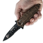 Snake Venom Assisted Opening Folding Pocket Knife With Spike Brown
