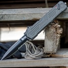 Schrade Viper OTF Assisted Opening Pocket Knife  Black Dagger Point Serrated