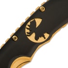 Moose Design Laser Cut Black And Gold Pocket Knife