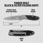 Timber Wolf Black & Silver Folding Knife