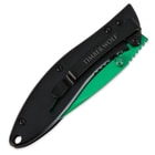 Timber Wolf Green Ti-Coated Rainbow Folding Pocket Knife with Black Handle