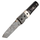 Timber Wolf Buffalo Horn And Damascus Tanto Point Pocket Knife