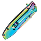 Timber Wolf Executive Everyday Carry Assisted Opening Pocket Knife - Iridescent Rainbow