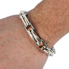 Two Tone Stainless Steel Twisted Wire Link Bracelet 