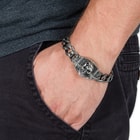 The Gauntlet Master - Stainless Steel Skull and Chains Bracelet