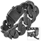 Chains of Perdition - Matte Gray Steel Angled Chain Bracelet