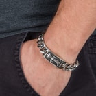 Cross and Angled Chain Stainless Steel Bracelet