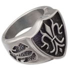 Shield of Flames Stainless Steel Men's Ring