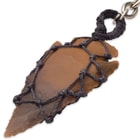 Wrap Cord Agate Arrowhead Necklace And Key Chain