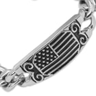 American Flag Stainless Steel Chain Link ID-Style Bracelet