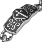 Cross in Shield Stainless Steel Chain Link ID-Style Bracelet