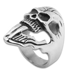 Twisted Roots Forked Tongue Skull Ring
