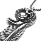Feather Pendant On Chain - Stainless Steel Necklace