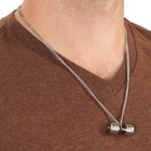 Dumbbell Pendant on Chain Stainless Steel Necklace
