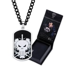The Punisher Skull Dog Tag 24” Chain