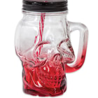 "The Crimson Cranium" Skull Mason Jar Glass with Lid and Straw