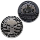 Fighter Of Evil Challenge Coin - Crafted Of Metal Alloy, Detailed 3D Relief On Each Side, Collectible - Diameter 1 5/8”