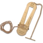 It has a solid brass construction with a slide and the exact length of twine string attached to take your measurements