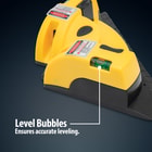 This image shows the bubble level which helps ensure accurate level.
