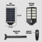 Details and features of the Solar Powered Security Light 19,200 Lumens.