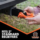 Full image of the Recovery Shackle and 2" Hitch Receiver fitting into a standard receiver.