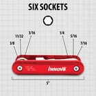 A dimension shot showing the 6 socket sizes included.