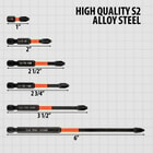 Full image showing the measurements of the drill bits included in the Drill Bit Set.