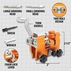 Details and features of the Chainsaw Sharpener.