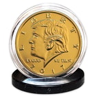 Donald Trump 2017 Inauguration Tribute Coin | Clad in 24K Gold | Mimics JFK Half Dollar 