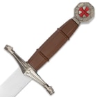 Crusader Sacred Duty Dagger With Scabbard - Stainless Steel Display Blade, ABS And Metal Handle - Length 14 1/2”