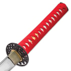 Kijiro Koi Fish Katana And Scabbard - High Carbon Steel Blade, Traditional Cord-Wrapped Handle, Scabbard Has Detailed Design - Length 38 3/4”