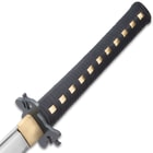 Kojiro Knight Terror Ninja Katana / Samurai Sword - 1065 Carbon Steel - Black Genuine Leather; Iron Tsuba - Leather Shoulder Scabbard - Full Tang, Tactical, Functional, Battle Ready - 39 1/2" 