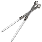 Raven Klaw Twin Hidden Sword Set - 3Cr13 Stainless Steel Blade, Aluminum Handles, Crystal Balls - Length 30 1/4”