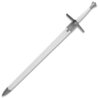 A matching white scabbard houses the sword