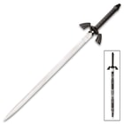 Black Zelda Sword And Scabbard - Stainless Steel False-Edged Blade, Grooved TPU Handle, Accurate Reproduction - Length 36”